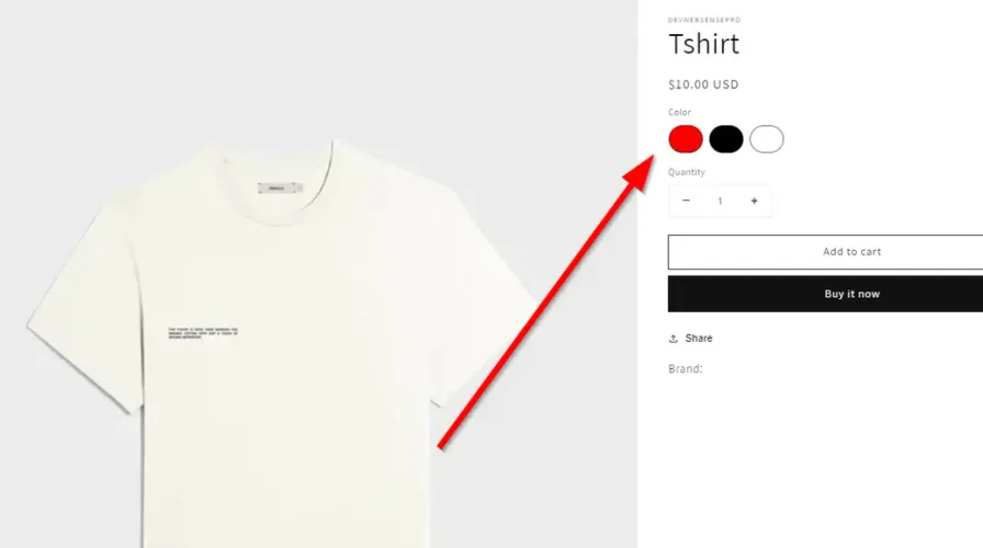 Add Color Swatches on Shopify Product Page (Dawn Theme)