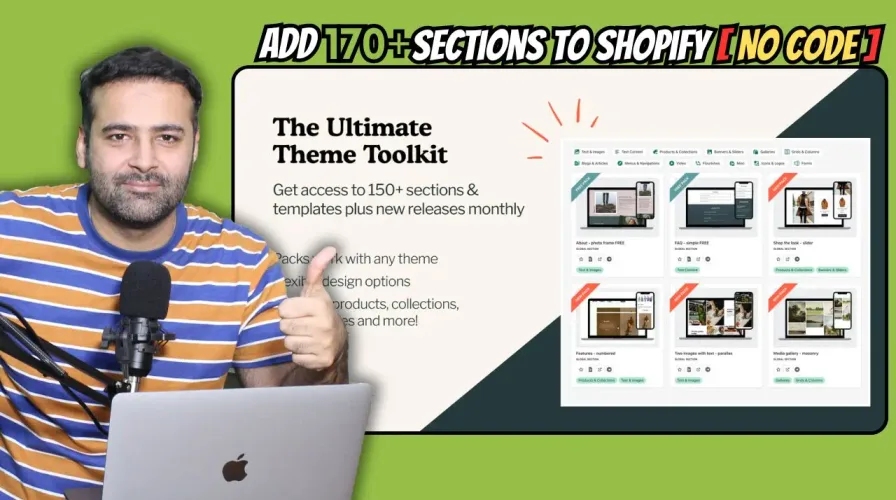 How To Add 170+ Sections To Shopify [No Code]