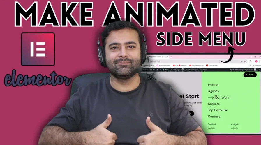 How To Make Animated Side Menu in Elementor
