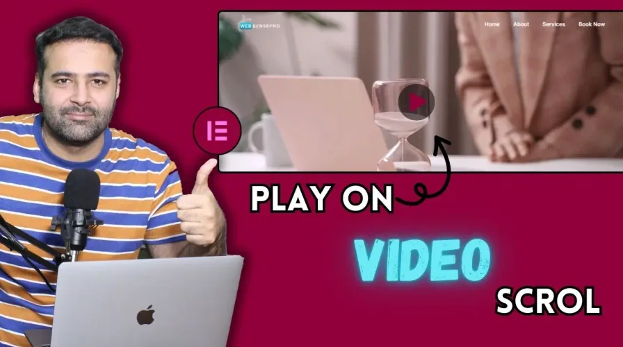 PLAY VIDEO ON SCROLL – GSAP Scrolltrigger Elementor (No plugin)