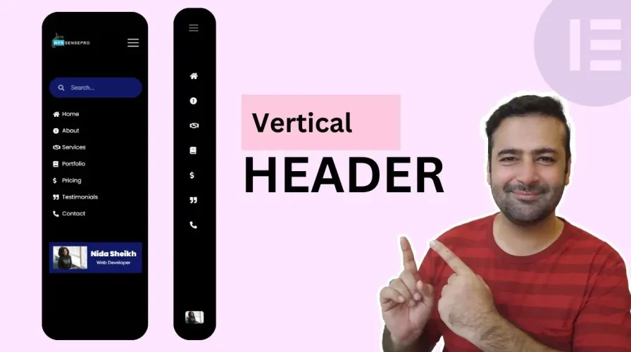 Vertical Header in Elementor with Flexbox Container